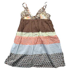 Vintage Ocean Pacific OP Strappy Sleeveless Halter Dress In Browns 11/13 Large